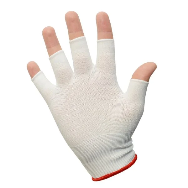 INTEGRITY NYLON HALF FINGER GLOVE LINER - red