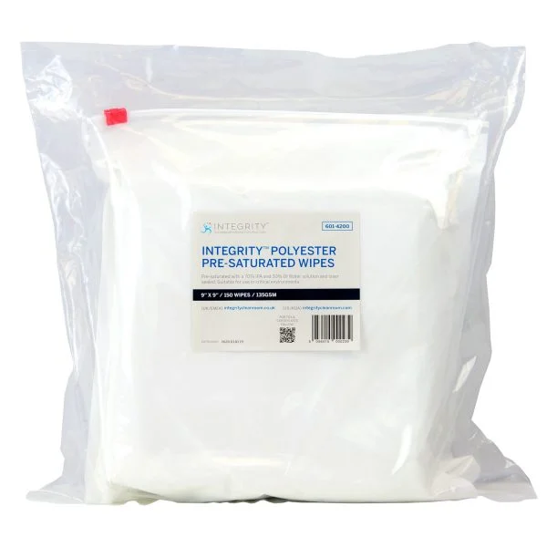 Polyester pre-saturated wipes - Integrity Cleanroom